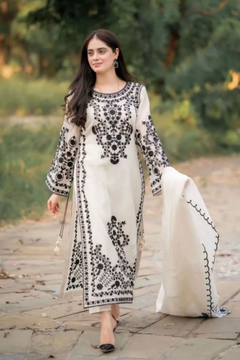 AGHA NOOR - 3PCS LAWN EMBROIDERED – WOMEN’S – UNSTITCHED