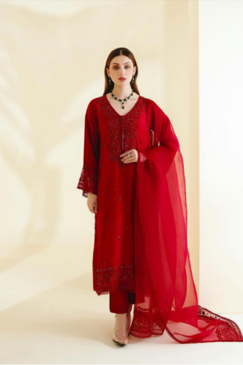 AGHA NOOR - 3PCS DHANAK EMBROIDERED – WOMEN’S – UNSTITCHED