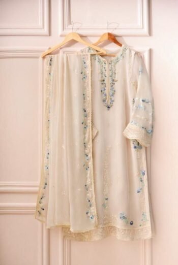 AGHA NOOR - 3PCS ORGANZA EMBROIDERED – WOMEN’S – UNSTITCHED