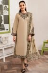 AGHA NOOR - 3PCS DHANAK EMBROIDERED - WOMEN'S - UNSTITCHED