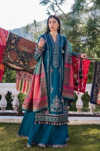 HUSSAIN REHAR - 3PCS DHANAK EMBROIDERED - WOMEN'S - UNSTITCHED - 206
