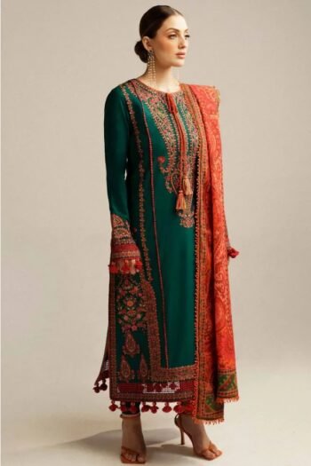 HUSSAIN REHAR - 3PCS DHANAK EMBROIDERED - WOMEN'S - UNSTITCHED - 230