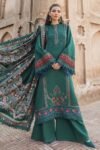 Maria B 3pcs Dhanak Embroidered Suit With Silky Wool Shawl - 3163