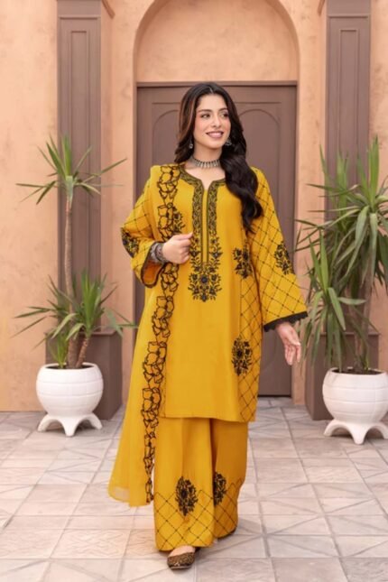 Zahra rubab - 3Pcs Lawn Emb - 3286